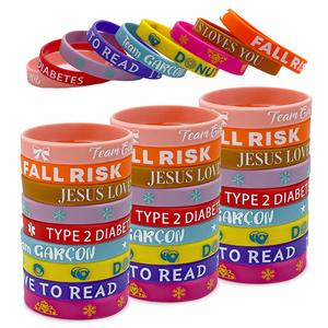 Bracelet en silicone personnalisé avec logo imprimé en couleur, design OEM d'usine, pas cher, pour cadeau - Product Image 1