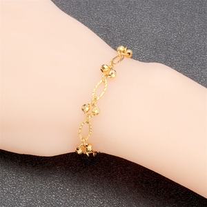 Pulseras de Cadena de Eslabones de Latón Chapado en Oro de 24K Estilo Dubái en Oferta, Cadenas Doradas Modernas para Mujer - Product Image 3