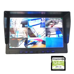 2021 New 10.1 inch tft lcd car tv monitor with 8 video inputs built in mobile DVR USB port for 24V car truck bus special vehicle