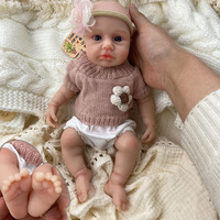 30 cm handgefertigte Reborn-Babypuppe mit Echthaar, Mädchen/Junge, Vollsilikon, weich, realistisch, individueller Hautton, beliebige Frisur, badegeschützt