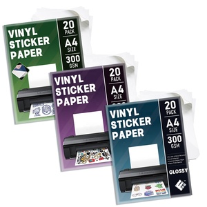 Adesivi Impermeabili Opachi Autoadesivi Bianchi Lucidi Stampabili Foglio Trasparente <span class=keywords><strong>A4</strong></span> Carta Adesiva in Vinile per Stampanti a Getto d'Inchiostro - Product Image 2