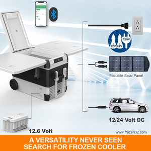 Nouveau réfrigérateur portable pour voiture FROZEN FCRS45 45L, réfrigérateur solaire, réfrigérateurs de <span class=keywords><strong>camping</strong></span>, congélateur 12v pour caravane avec deux tables, extérieur - Product Image 4