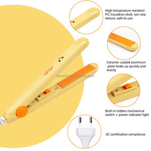 2 ב 1 קריקטורה נייד נסיעה פוני שיער סד חימום Curler קרמיקה צלחת יונית חשמלי מיני שטוח ברזל שיער מחליק - Product Image 4