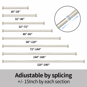 KYOK Matte Silver Aluminum Alloy <b>Curtain</b> Pole Set with Invisible Bracket Minimalist Design for Bedroom Bathroom & Outdoor Use - Product Image 6