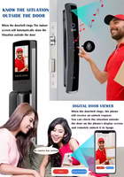 Cerradura Digital Automática con Precio de Fábrica, Cerradura Eléctrica para Hogar y Exteriores, Cámara Wifi, Reconocimiento Facial 3D, Huella Dactilar Biométrica