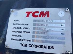 Montacargas TCM de 10 toneladas usado a bajo precio, pocas horas de trabajo, montacargas de segunda mano para logística, construcción y manejo de materiales. - Product Image 2
