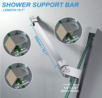 40cm 100cm Barre de support de porte de douche réglable en acier inoxydable 304