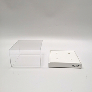Clear Acrylic <strong>Display</strong> <strong>Box</strong> with White Base Dustproof Showcase Rectangle Organizer for Action Figures Model Cars Jewelry Gifts - Product Image 4