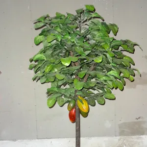 ST-CO10 artificial cocoa trees plastic cocoa beans tree real wood trunk cocoa plant