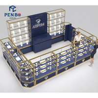 Solution de présentation de bijoux sur mesure pour centre commercial avec éclairage LED et vitrine en verre, kiosque à bijoux pour centre commercial