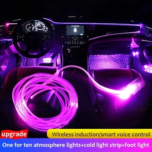 Bande lumineuse LED RGB pour voiture, éclairage décoratif d'ambiance pour voiture, éclairage intérieur de voiture avec contrôle par application - Product Image 2