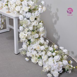 Rocan 2024 Désherbage Décoration Blanc Soie Rose Décoration <span class=keywords><strong>Chemin</strong></span> <span class=keywords><strong>De</strong></span> <span class=keywords><strong>Table</strong></span> Fleur Artificielle Coureur - Product Image 5