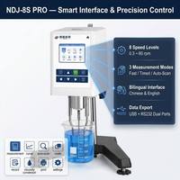 Viscosímetro Digital JINGFEI NDJ 8S PRO, 1-2000000 MPa/s, 8 Velocidades, Sensor PT1000, USB, RS232, para Pintura y Aceite