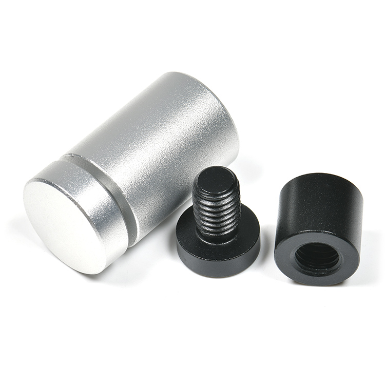 Stainless Steel Standoff 1 Inch Diameter X 6 Inch Barrel Length Brushed Finish For PVC, Glass And Acrylic Sign Stand Off Wall Anchors And Screws 4 Piece Pack For Heavy Signs