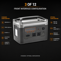 Station d'alimentation portable à batterie solaire 1000W, capacité nominale 1209Wh, batterie LiFePO4, onduleur à onde sinusoïdale pure pour stockage d'énergie domestique