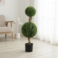 Arbre topiaire artificiel en plastique à double boule de 3 pieds - Décoration pour la maison, le jardin et les mariages en intérieur