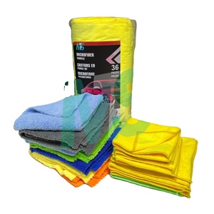 Lot de 36 serviettes microfibres personnalisées à poils longs et courts 400 g/m² 300 g/m² – Chiffon de nettoyage microfibre à poils longs et courts - Product Image 1