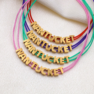 Nantucket Letter <b>Bracelet</b> Zinc Alloy Multicolor Rope Charm Jewelry Gift for Women - Product Image 1
