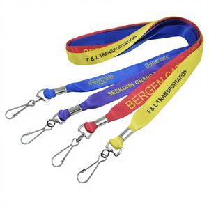 Lanière de cou personnalisée en nylon de luxe, imprimée en sérigraphie, avec logo, à <span class=keywords><strong>prix</strong></span> de gros abordable, tendance, avec crochet en J <span class=keywords><strong>pour</strong></span> bouledogue - Product Image 1