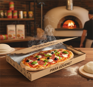 Yummy La Pinsa Italy Rome Pizza Paper <b>Box</b> Foil Inside Wholesale Printed 8inch 9 Inch 10'' 12 Inch Custom Pizza <b>Box</b> with logo - Product Image 3