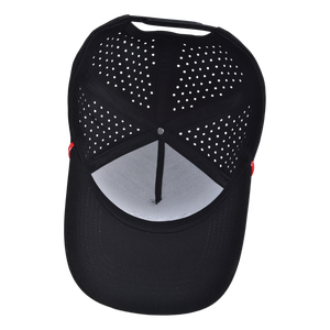 Dazu लेजर कट छेद छिद्रित टोपी कस्टम पुरुषों उच्च गुणवत्ता 5 पैनल रबर लोगो खेल हाट वाटरप्रूफ टोपी - Product Image 4