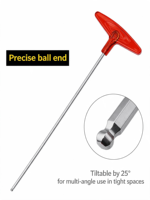 Kunci Hex T-Handle Serbaguna dengan Pegangan Merah dari Baja Paduan yang Tahan Lama untuk Perakitan Furnitur, Perbaikan Sepeda & Penggunaan Industri.