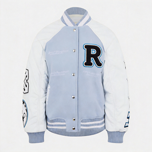 Üniversite Ceketi Letterman Şönil Nakışlı Beyzbol Üniversite Sokak Giyim Deri Kollu Nefes Alabilen Erkekler İçin Üniversite Ceketi - Product Image 1