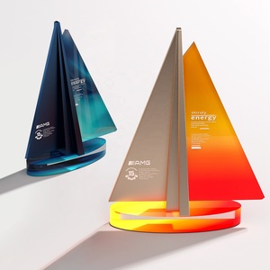 Trophée de réunion annuelle créatif en cristal et métal haut de gamme pour les employés exceptionnels, récompense d'honneur d'entreprise, personnalisation - Product Image 1