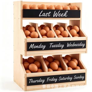 Wooden Multi Layer Egg Storage Rack With Labels For <b>Kitchen</b> Fresh Keeping Desktop Organizer - Product Image 4