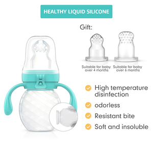 NCVI <span class=keywords><strong>Biberon</strong></span> à presser sans BPA pour bébé Mangeoire à céréales en silicone pour bébé Mangeoire aux fruits frais Sucette - Product Image 5
