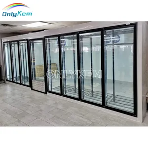 Exibição Porta de vidro Armazenamento a frio Comercial Walk-in Cooler Freezer Room para C-Store