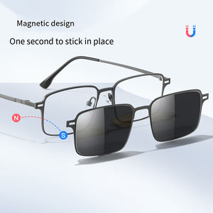 高品質偏光男性磁気サングラス屋外夜運転スタイリッシュなセットメガネクリップオンマグネットサングラスカスタムロゴ - Product Image 5
