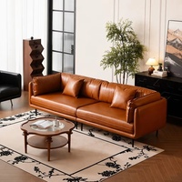 Meubles sur mesure, usine de Foshan, style américain classique, canapé modulaire en cuir de luxe, ensemble de canapés pour la maison, la villa, l'appartement, la salle de séjour