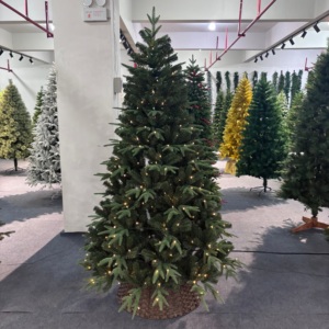 5FT/6FT/7FT High Quality PE and PVC Outdoor Artificial Christmas <b>Tree</b> <b>With</b> Led Multicolor <b>Lights</b> - Product Image 1