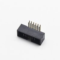 Échantillons gratuits 1.27mm espacement hauteur 4.9mm 5.5mm Positions 06-100pin double rangée PCB Board Box Header connecteur à Angle droit