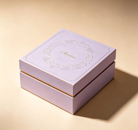 Boîte cadeau rigide de luxe avec motif gaufré, feuille d'argent, fermeture magnétique, base et couvercle, logo personnalisé, emballage en papier recyclable pour bijoux