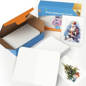 100 cartes postales aquarelles couleur naturelle 300 g/m² 100 % coton 4x6 pouces vierges coins arrondis A3/A4/A5 pressées à froid - Product Image 2