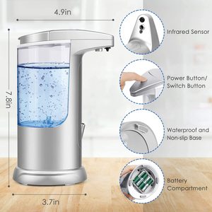 Automatische Zeepdispenser Zeepbakje Zeepdispenser Touchless Infrarood <span class=keywords><strong>Motion</strong></span> Sensor Zeepdispenser - Product Image 6