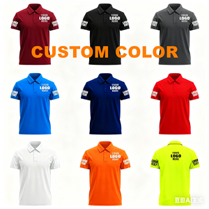Tùy Chỉnh Hải Quân Polo Áo Sơ Mi Desgin Của Riêng Bạn Thêu In Chất Lượng Cao Trống Polo 100% Cotton Làm Việc Polo Áo Sơ Mi Với Logo - Product Image 3