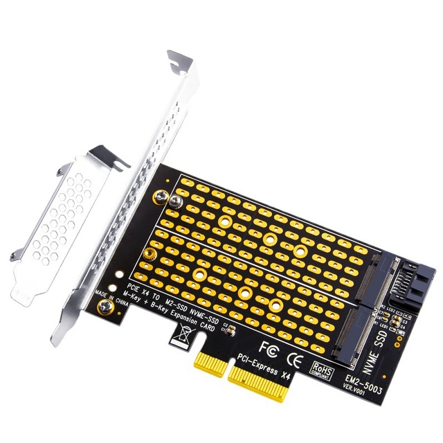 NVME hard disk adapter PCI-E3.0X4 port NVME/SATA hard disk expansion card Dual-protocol SSD