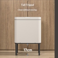 ELPHECO Couvercle de poubelle intelligent à capteur, en acier inoxydable, de luxe léger, détachable, pour la maison, les salles de bain et les salons