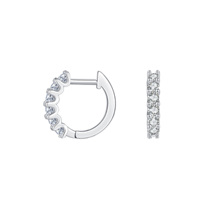 Pacho Minimalist Luxury 925 Sterling <b>Silver</b> Single Row Brilliant Cut Channel Set Moissanite Hoop <b>Earrings</b> Women <b>Men</b> Engagement - Product Image 1