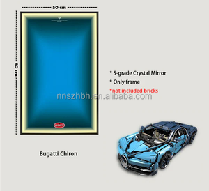 Vitrine murale pour modèle de voiture <span class=keywords><strong>Bugatti</strong></span> <span class=keywords><strong>Chiron</strong></span> 42083 en blocs de construction, 80x50cm, cadre en miroir cristal de qualité S uniquement - Product Image 2