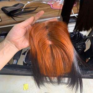 Unique Reverse Ombre Human Hair Extensions Straight Texture Color #350 Copper Orange Remy Weft Bundles Bob Style - Product Image 2