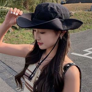 Chapeau de protection solaire à large bord, chapeau de pêcheur en maille respirante pour la randonnée en plein air, protection UV, utilisation estivale - Product Image 4