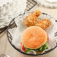 Grandes fleurs en papier avec base Papier absorbant l'huile alimentaire Papier cuisson pour frites Snack