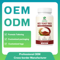 Comprimés de Riz Rouge Fermenté OEM ODM 1200mg 2% Monacoline K Soutien Cardiaque et Cholestérol Non-OGM Sans Gluten 60 Comprimés Marque Privée