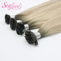 Extensions de cheveux humains Remy vierges à pointes en K, cuticules alignées, cheveux bruts, double épaisseur, qualité salon, vente en gros