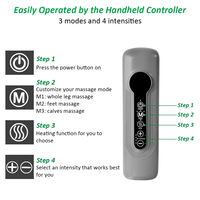 EMOKA Elektrischer Vibrator Luftdruck-Kompressions-Beinmassagegerät mit Heizfunktion, LCD-Display, Zeitsteuerung, Kurzplüsch-Material, CE-Zertifiziert