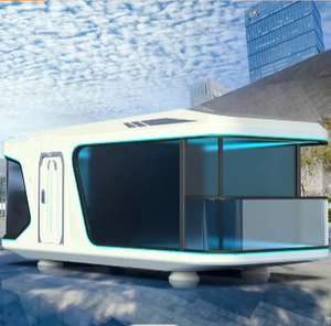 Casas de <span class=keywords><strong>piscina</strong></span> de cápsulas prefabricadas Salón de paredes de vidrio templado Low-E incorporado <span class=keywords><strong>para</strong></span> Villa Oficina Material de panel sándwich duradero - Product Image 5